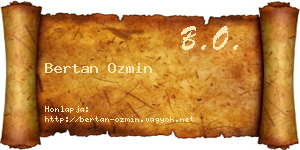 Bertan Ozmin névjegykártya